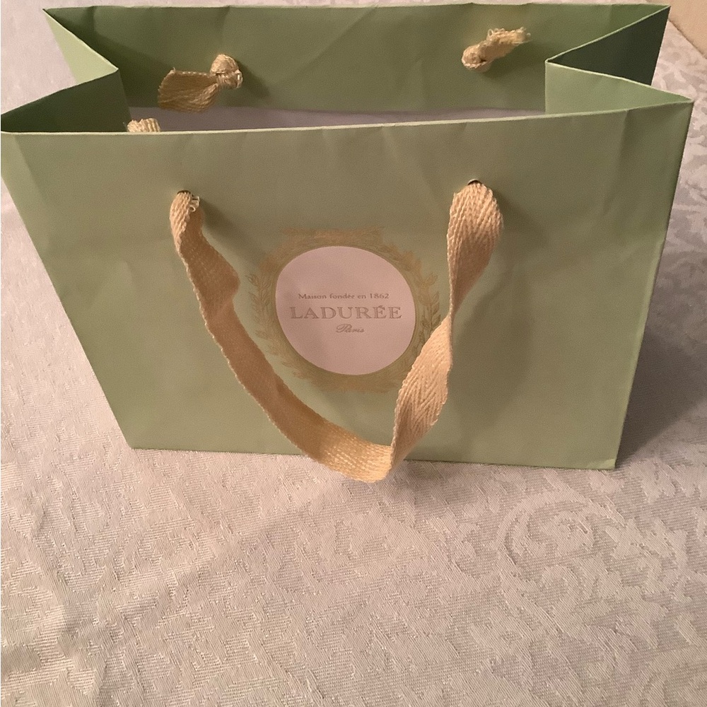 Ladurée Elegant Green Paper Bag